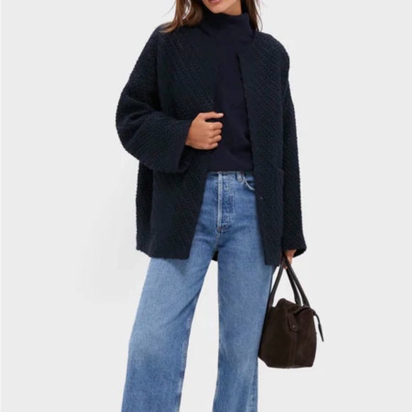 Tuckernuck Jackets & Blazers - Tuckernuck Navy Boucle Barrett Coat